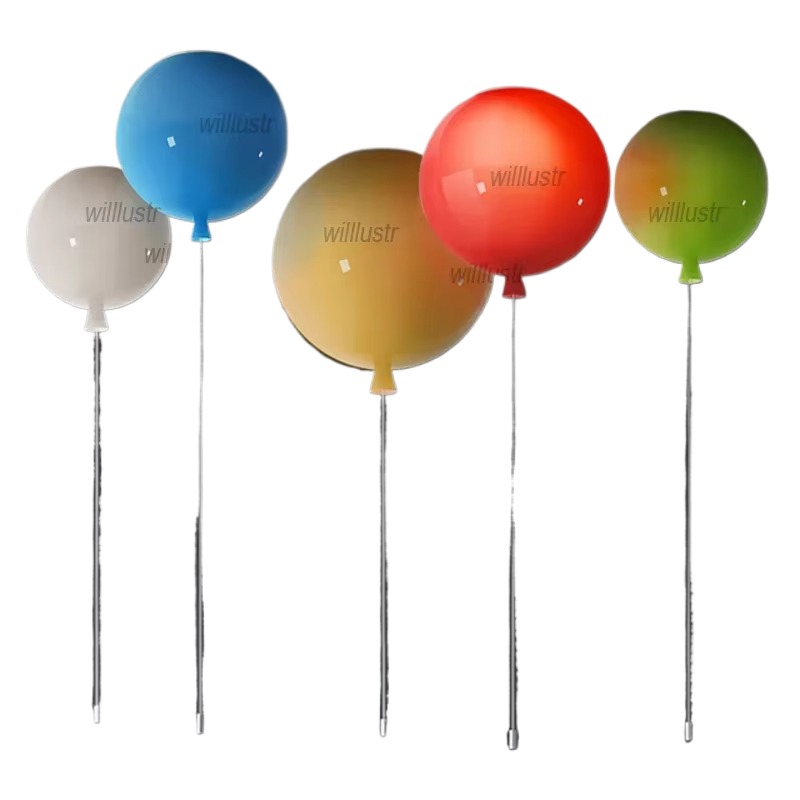 Baby Nursery Ceiling Light - Lampu Langit-langit Balon Kaca Warna-warni Kamar