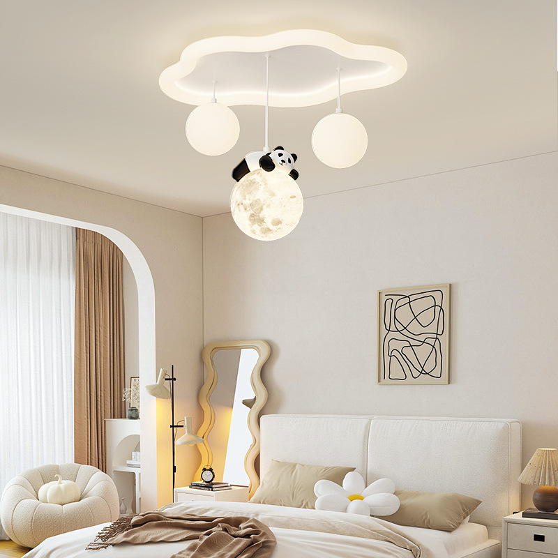Baby Nursery Ceiling Light - Lampu langit-langit awan Panda, lampu langit-langit