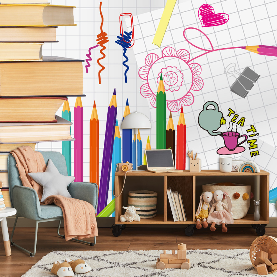 Baby Nursery Mural Wallpaper - Wallpaper Tempel Mudah Dipasang untuk Ruang