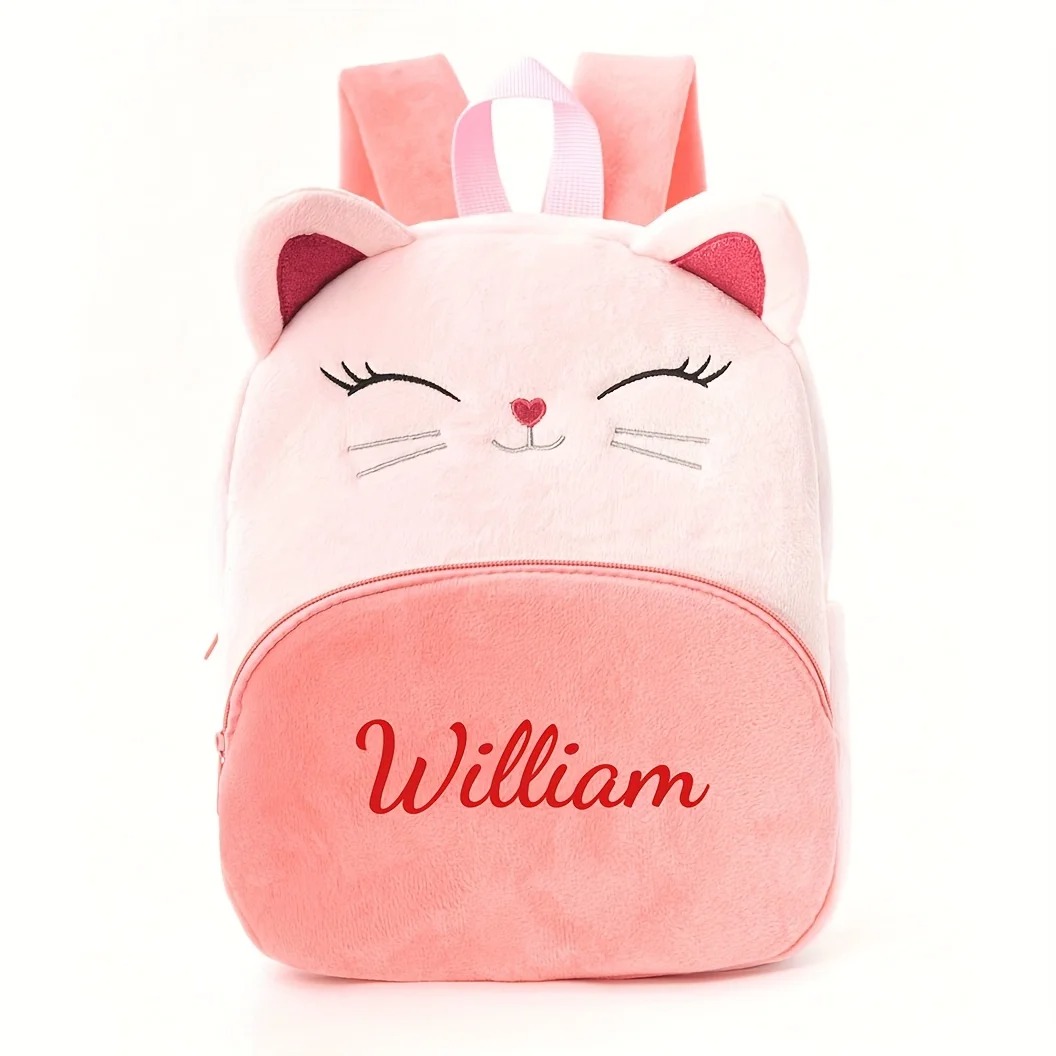 Baby Nursery Backpack - Ransel Kucing Kartun Nama Kustom untuk
