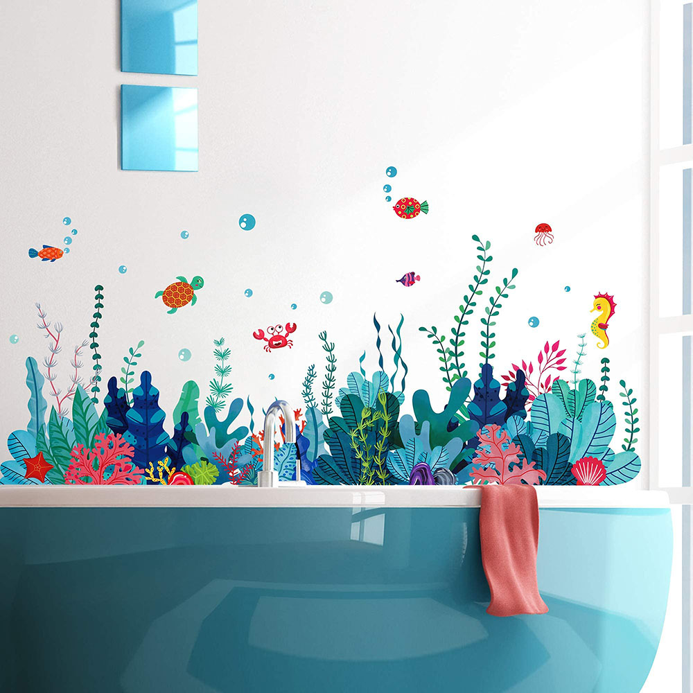 Baby Nursery Under The Sea - Stiker Dinding Besar Motif Rumput Laut