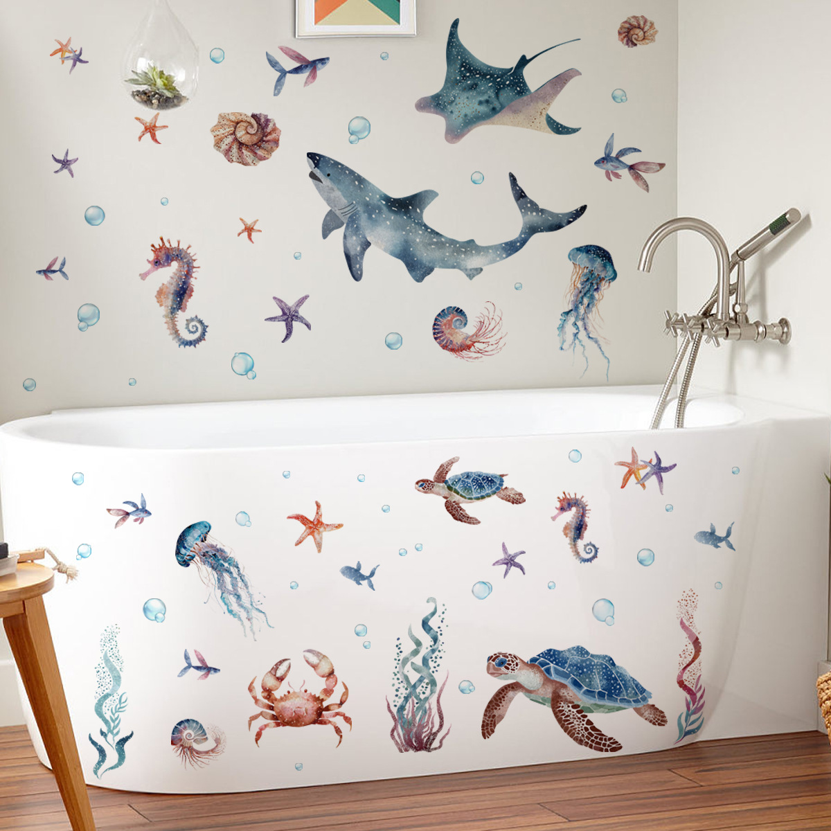 Baby Nursery Under The Sea - Stiker Dinding Kehidupan Laut Bawah Laut