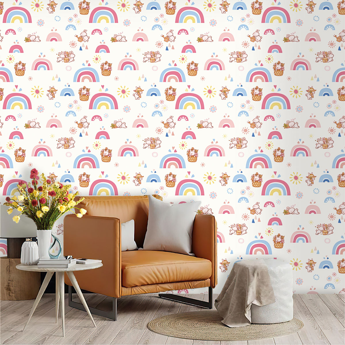 Baby Nursery Peel And Stick Wallpaper - Wallpaper Tempel dan Lepas Motif Pelangi