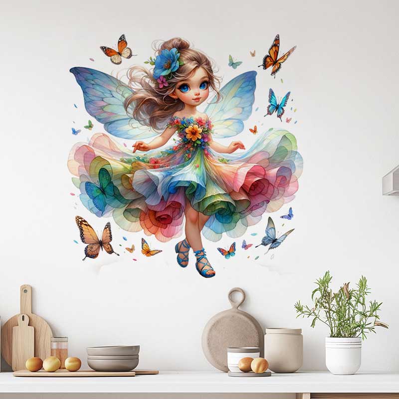 Baby Nursery Mural Wallpaper - Stiker Dinding Peri Dekorasi Kamar Anak-anak
