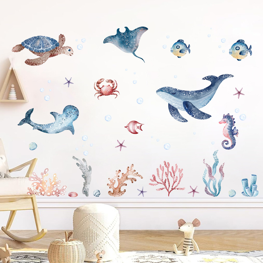 Baby Nursery Under The Sea - Stiker dinding luar biasa di bawah