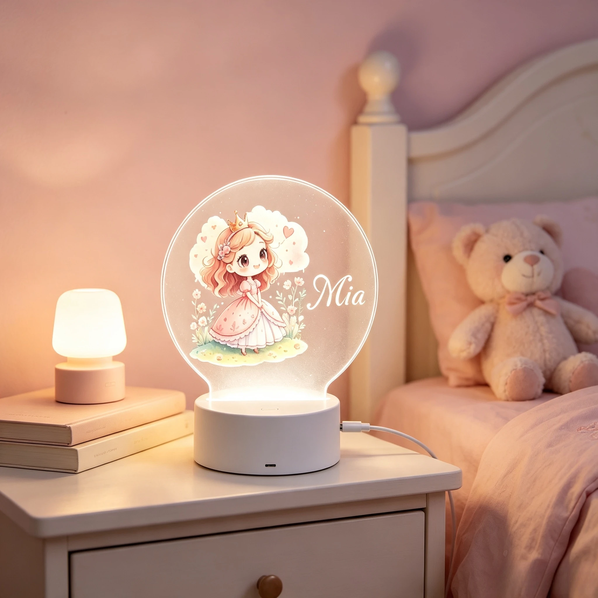Lampu Malam Akrilik Bulat Moti - Baby Nursery Night Light ulasan dan harga