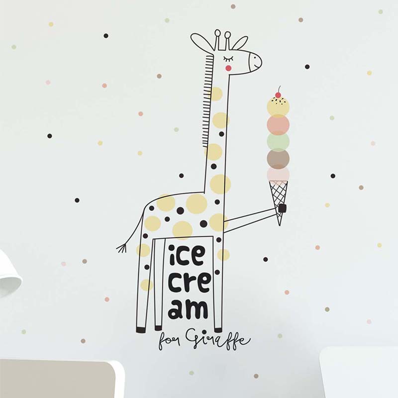 Stiker Dinding Jerapah Es Krim - Baby Nursery Mural Wallpaper ulasan dan harga