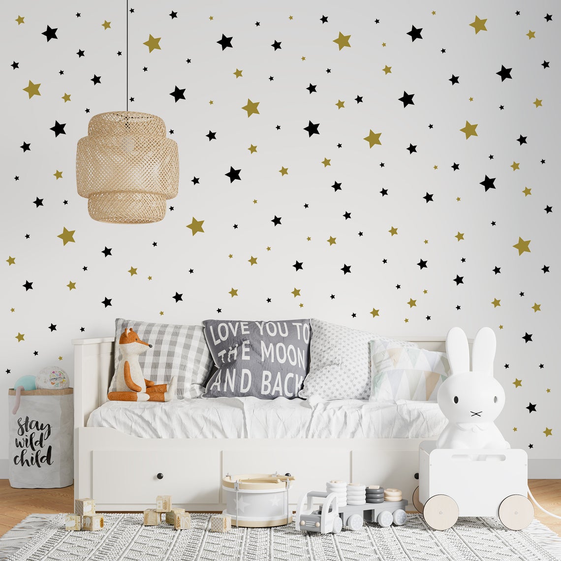 Stiker dinding bintang kartun  - Baby Nursery Wall Decals ulasan dan harga