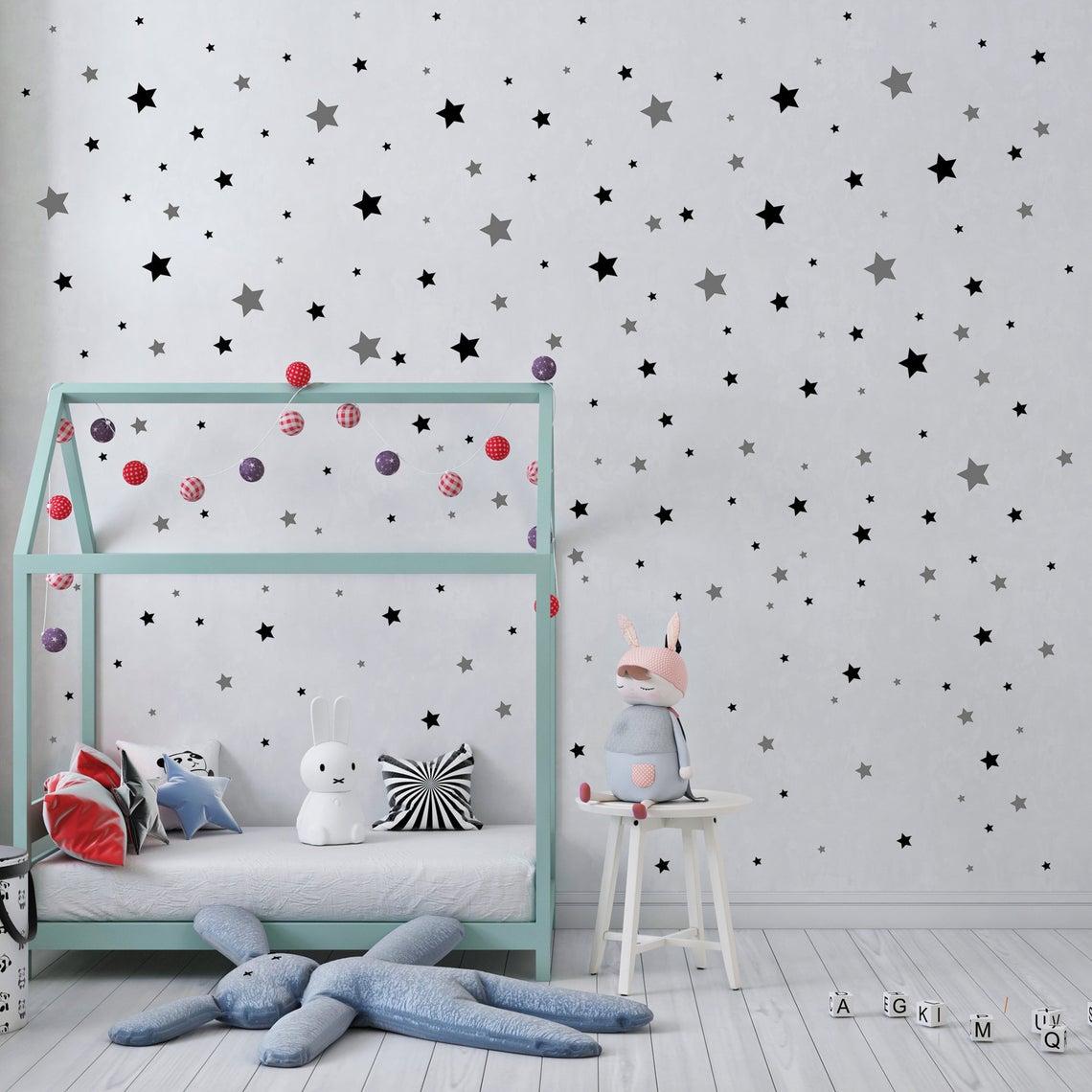 Stiker dinding bintang kartun  - Baby Nursery Wall Decals ulasan dan harga