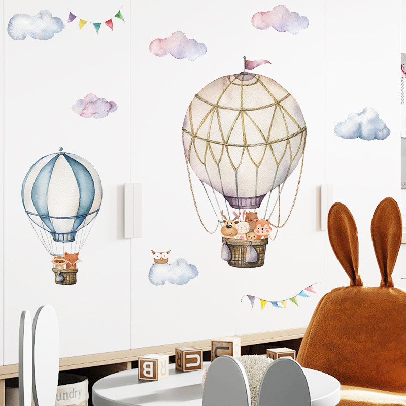 Stiker Dinding Balon Udara Pan - Baby Nursery Mural Wallpaper ulasan dan harga