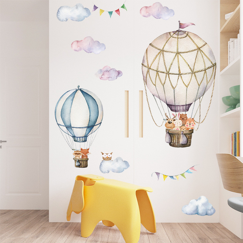 Stiker Dinding Balon Udara Pan - Baby Nursery Mural Wallpaper ulasan dan harga