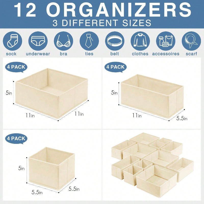 12PCS/Set Organizer Laci Pakai - Baby Nursery Closet Organization ulasan dan harga