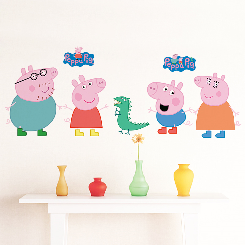 Stiker Dinding Kartun Peppa Pi - Baby Nursery Wall Decals ulasan dan harga