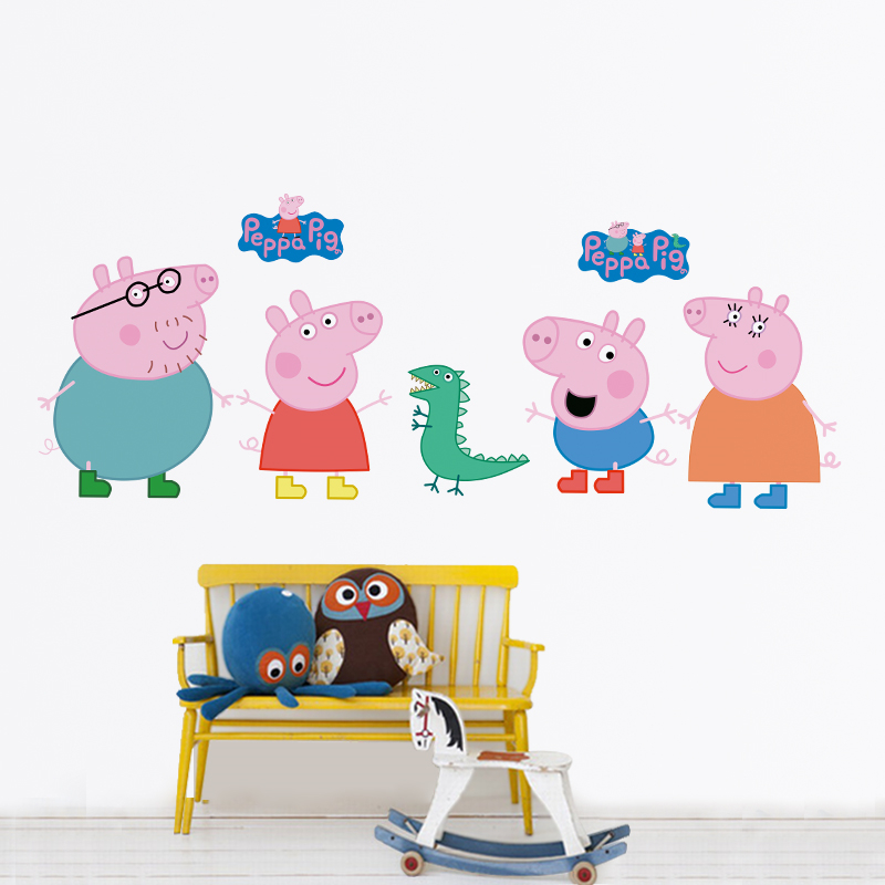 Stiker Dinding Kartun Peppa Pi - Baby Nursery Wall Decals ulasan dan harga