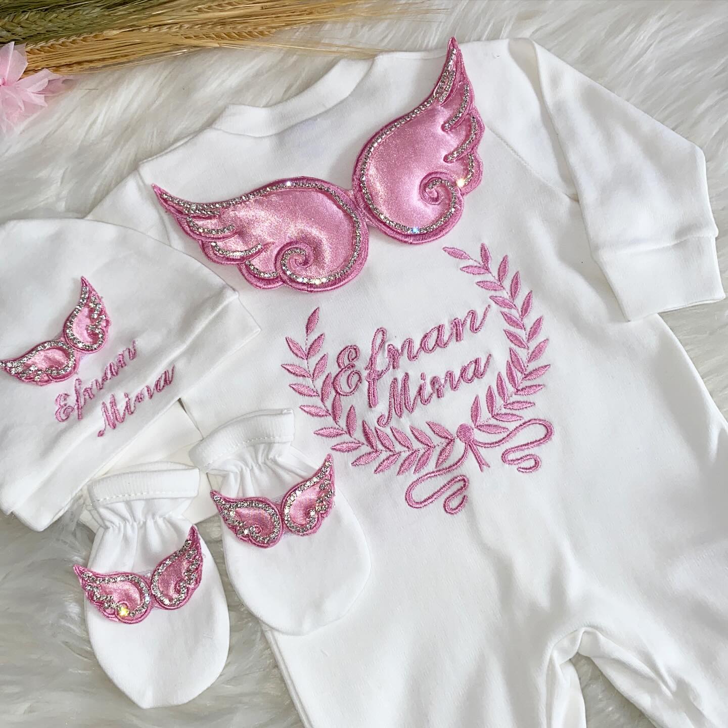 Dollbling 3 buah nama bordir b - Baby Nursery Outfits ulasan dan harga