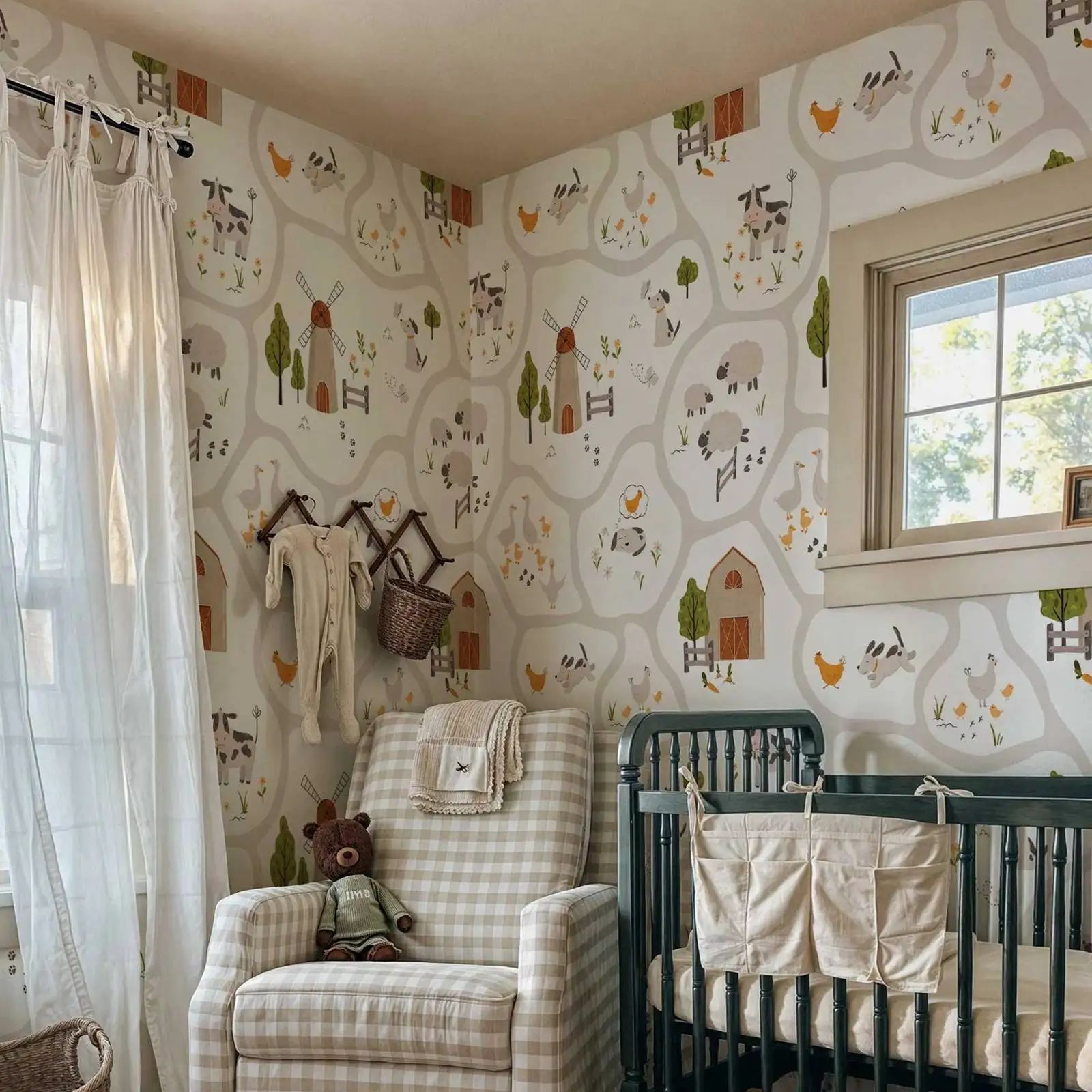 Wallpaper Anak-anak Hewan Tern - Baby Nursery Peel And Stick Wallpaper ulasan dan harga