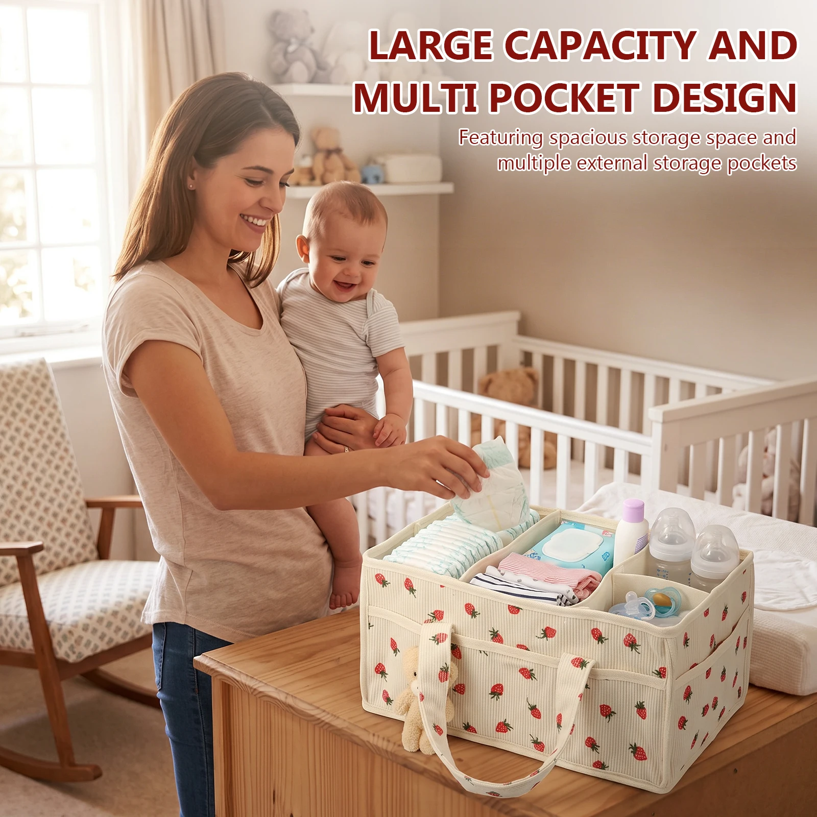 Keranjang Penyimpanan Popok Ba - Baby Nursery Handles ulasan dan harga