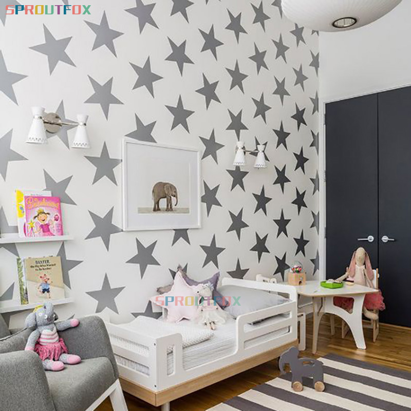 DIY Bintang Besar Vinyl Kamar  - Baby Nursery Mural Wallpaper ulasan dan harga
