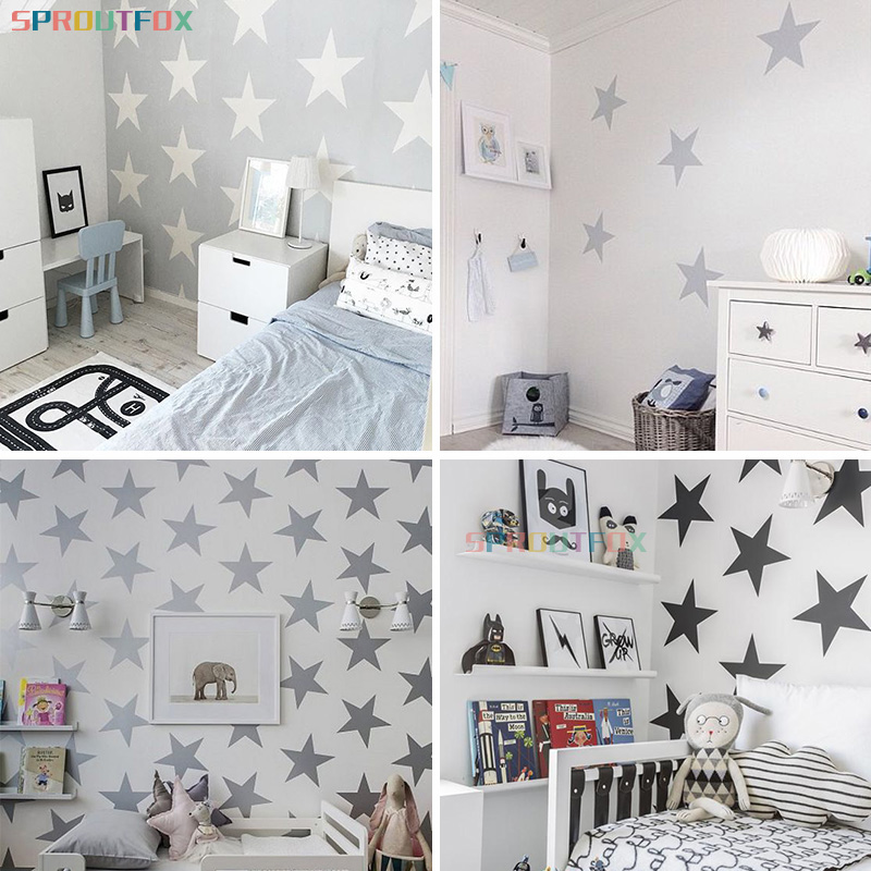 DIY Bintang Besar Vinyl Kamar  - Baby Nursery Mural Wallpaper ulasan dan harga