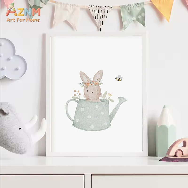 AZNM Lukisan Kanvas Hewan Bayi - Baby Nursery Gender Neutral ulasan dan harga