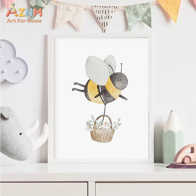AZNM Lukisan Kanvas Hewan Bayi - Baby Nursery Gender Neutral ulasan dan harga