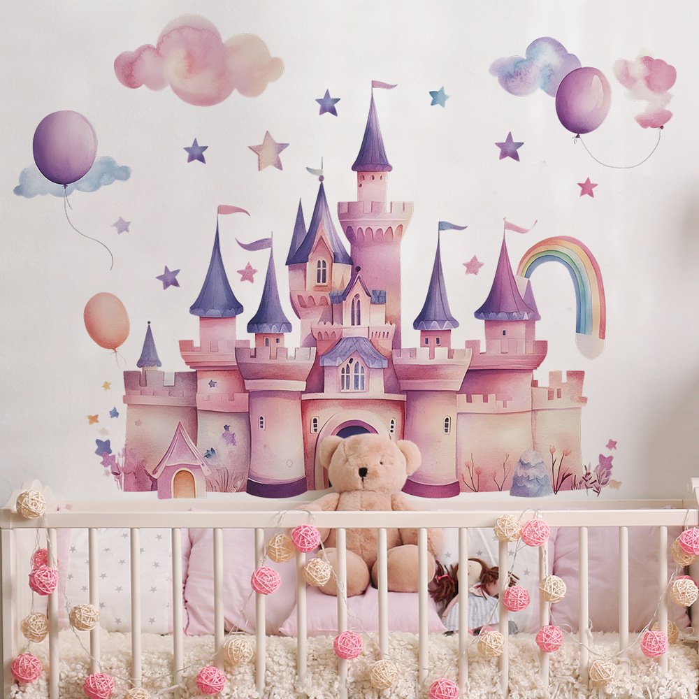 Stiker Dinding Kastil Merah Mu - Baby Nursery Wall Decals ulasan dan harga