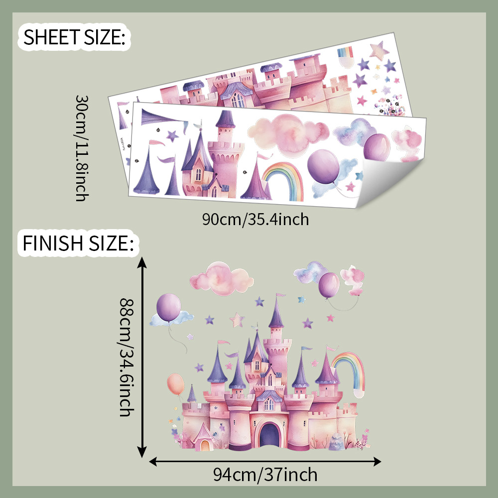 Stiker Dinding Kastil Merah Mu - Baby Nursery Wall Decals ulasan dan harga