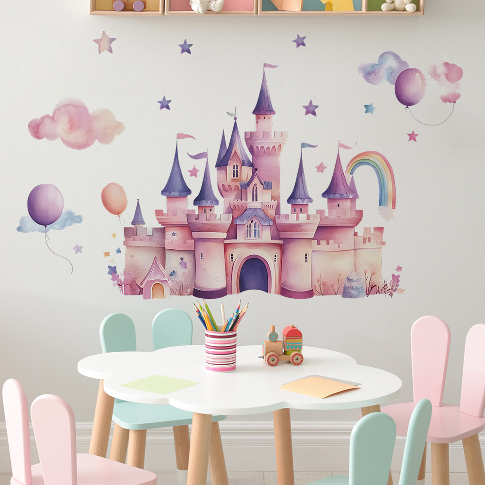 Stiker Dinding Kastil Merah Mu - Baby Nursery Wall Decals ulasan dan harga