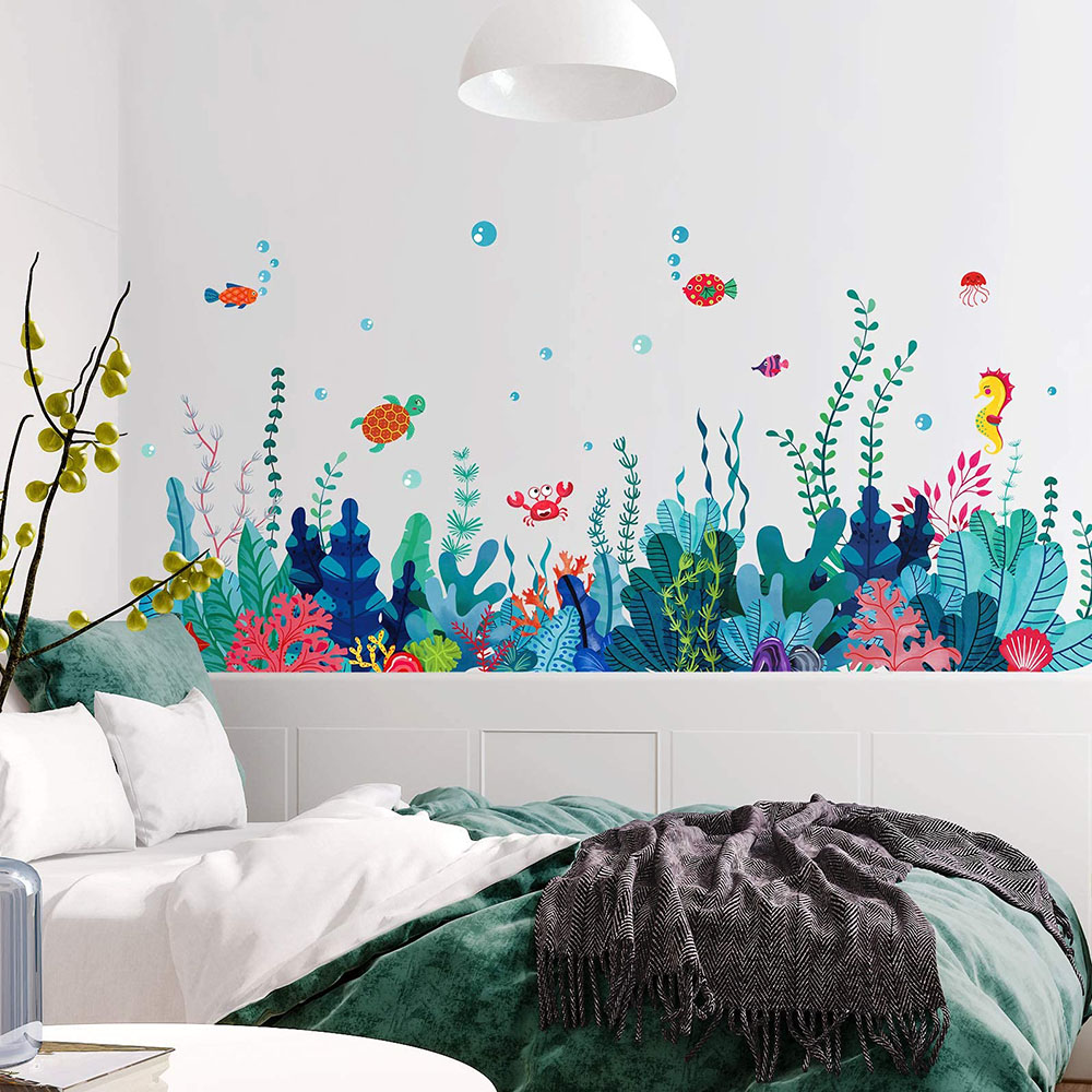 Stiker Dinding Besar Motif Rum - Baby Nursery Under The Sea ulasan dan harga