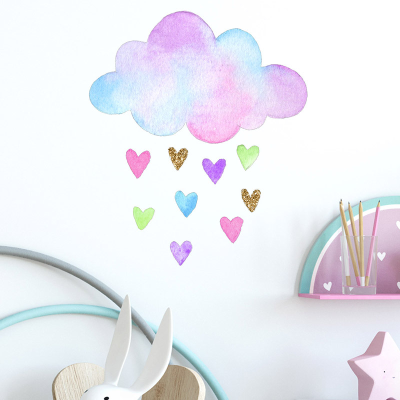 Stiker Dinding Awan Cinta Berw - Baby Nursery Mural Wallpaper ulasan dan harga