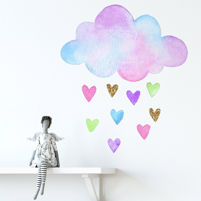 Stiker Dinding Awan Cinta Berw - Baby Nursery Mural Wallpaper ulasan dan harga