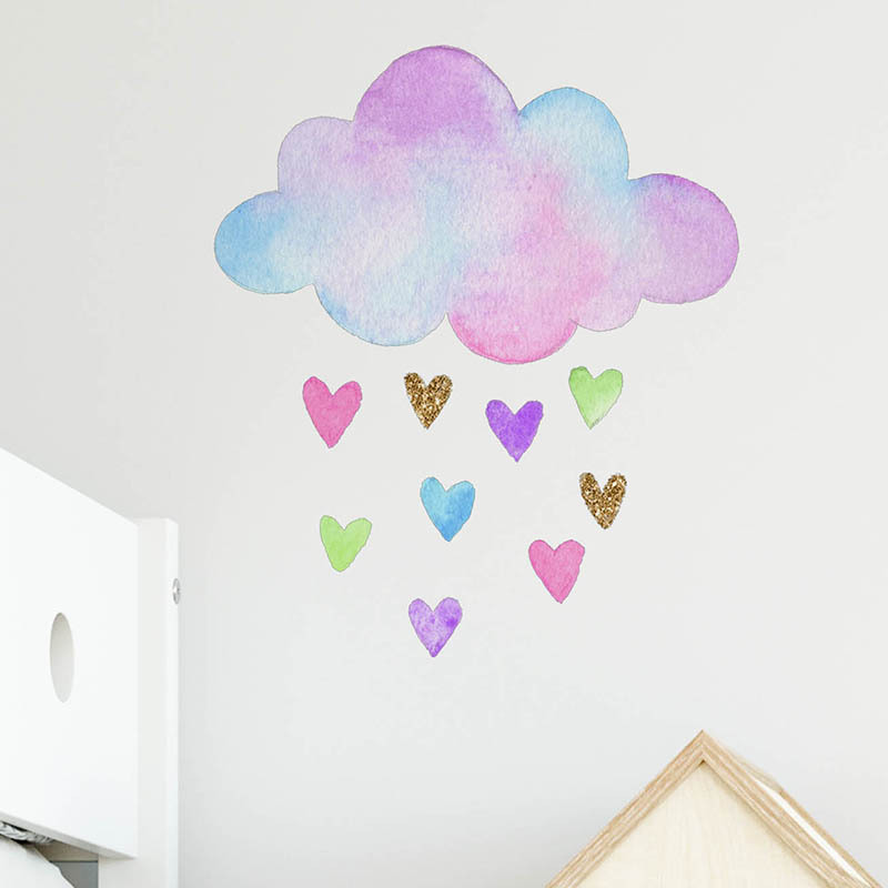 Stiker Dinding Awan Cinta Berw - Baby Nursery Mural Wallpaper ulasan dan harga