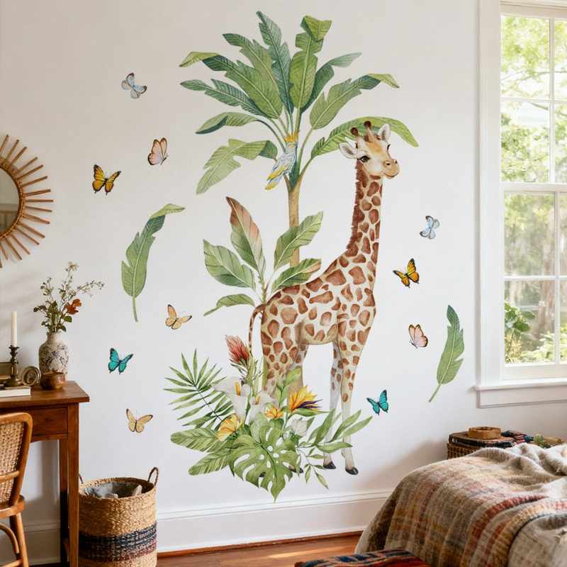 Stiker Dinding Jerapah Hewan H - Baby Nursery Mural Wallpaper ulasan dan harga