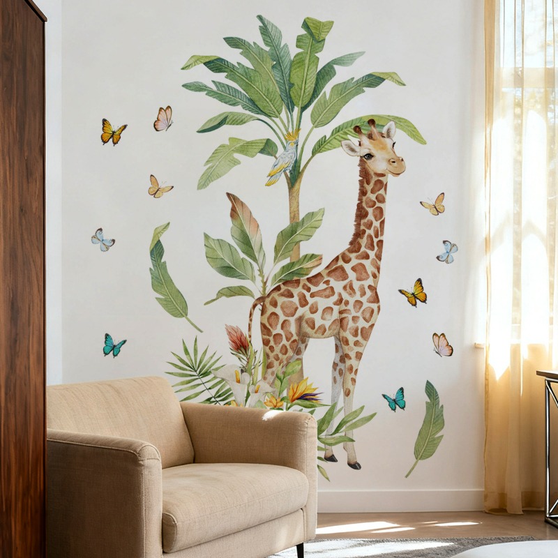 Stiker Dinding Jerapah Hewan H - Baby Nursery Mural Wallpaper ulasan dan harga
