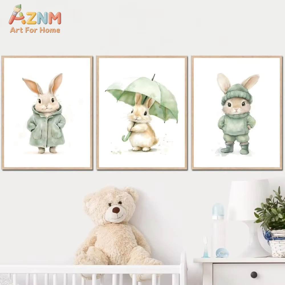 AZNM Lukisan Kanvas Kelinci Lu - Baby Nursery Outfits ulasan dan harga