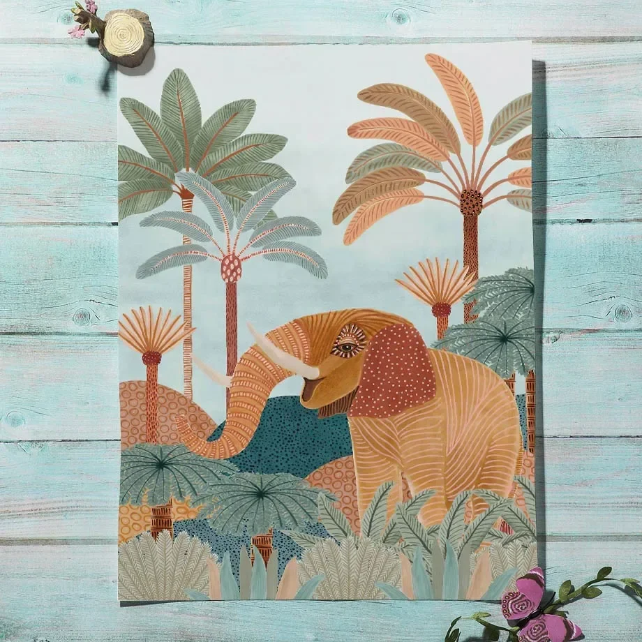 Boho Hewan Hutan Harimau Monye - Baby Nursery Jungle Animals ulasan dan harga
