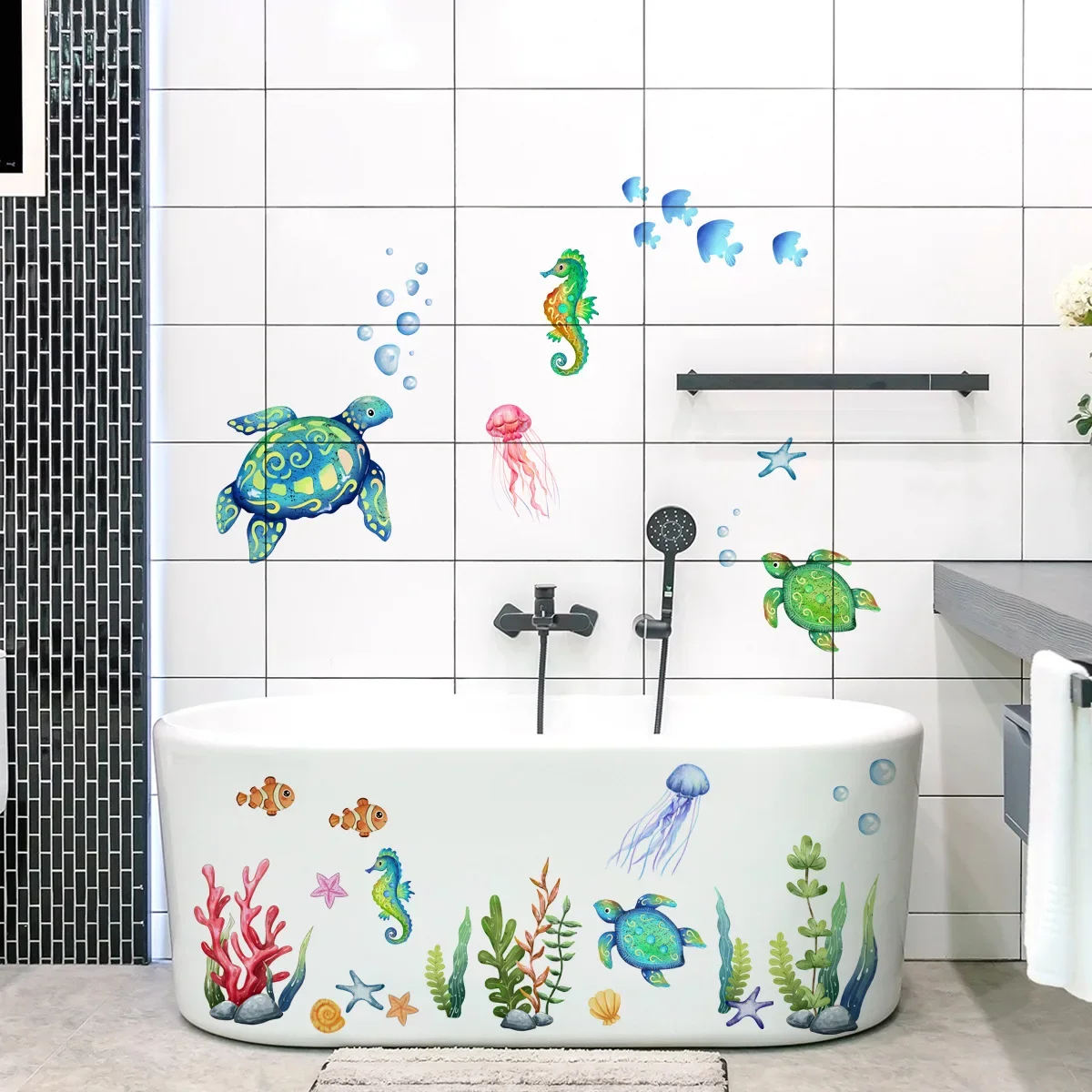 Stiker dinding laut di bawah l - Baby Nursery Under The Sea ulasan dan harga