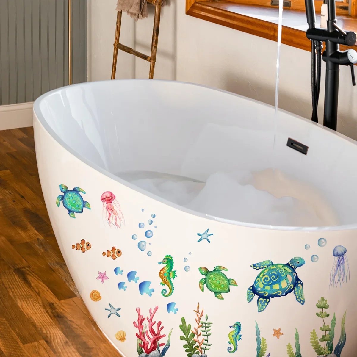 Stiker dinding laut di bawah l - Baby Nursery Under The Sea ulasan dan harga