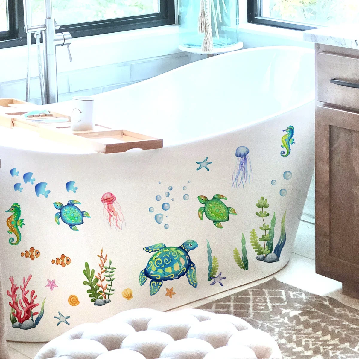 Stiker dinding laut di bawah l - Baby Nursery Under The Sea ulasan dan harga