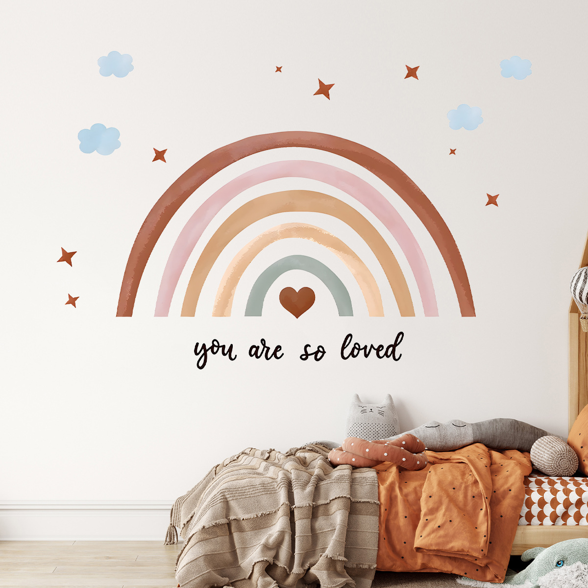 Boho Stiker Dinding Pelangi Ke - Baby Nursery Peel And Stick Wallpaper ulasan dan harga