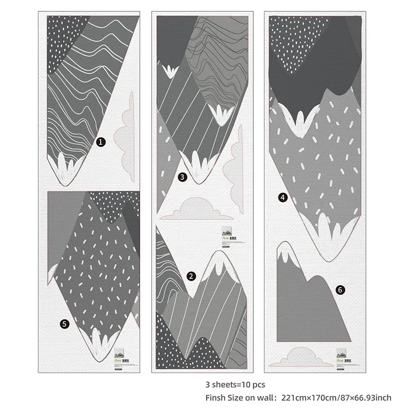 Wallpaper Pegunungan Abu-abu B - Baby Nursery Mural Wallpaper ulasan dan harga
