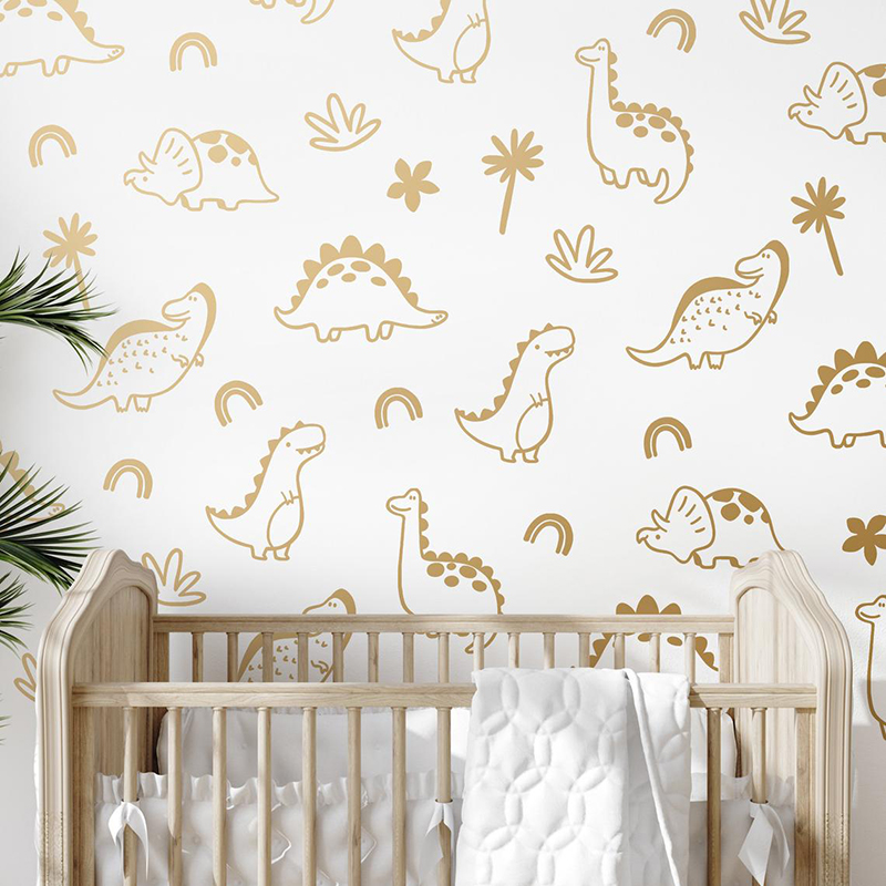 Stiker dinding pelangi pohon d - Baby Nursery Jungle Animals ulasan dan harga