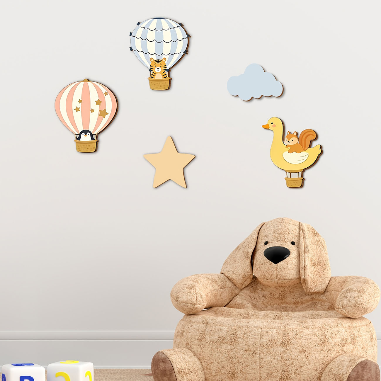 5 Buah Stiker Dinding Kayu Bal - Baby Nursery Wall Decals ulasan dan harga
